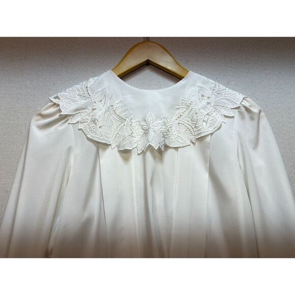 Vintage Michelle Stuart Women's Button Back Blouse Size 8 White Lightweight - Picture 4 of 12